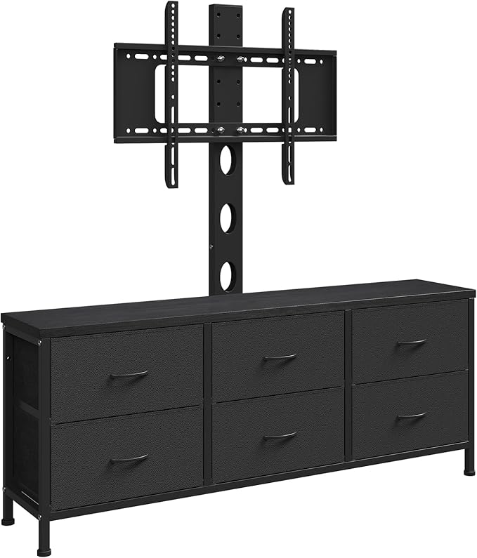 TV Stand with Mount, Fabric Dresser with 6 Drawers