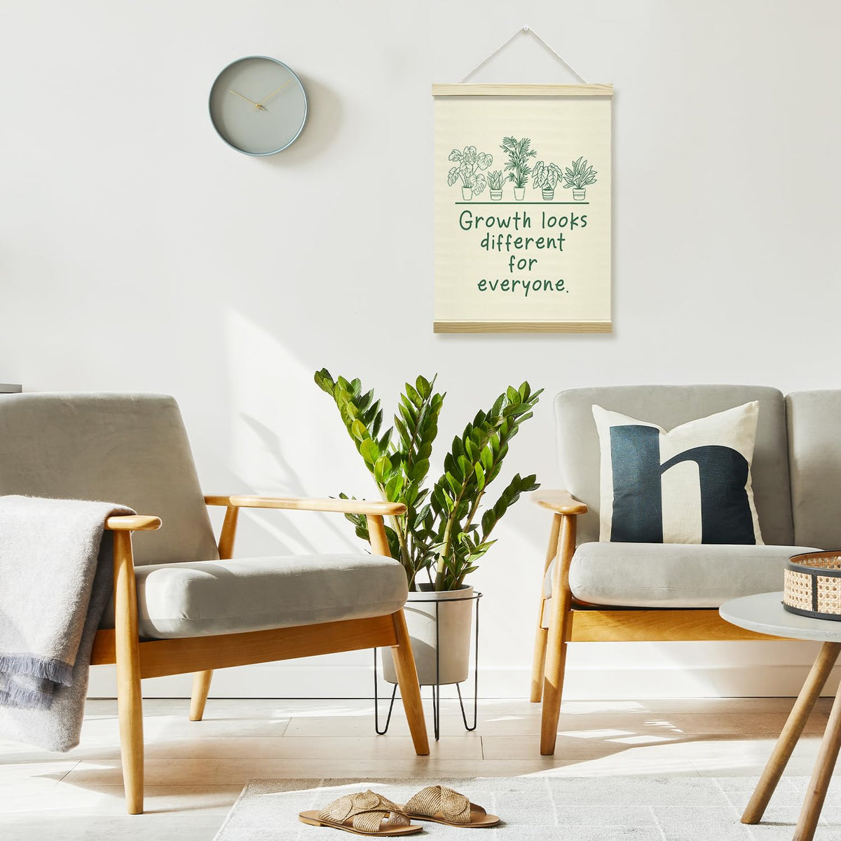 Mental Health Poster Hanger Frame-Growth Looks Different for Everyone, Affirmations Posters Canvas Wall Art for Therapy Counseling Office Classroom Decor, 12x16 Inches -021