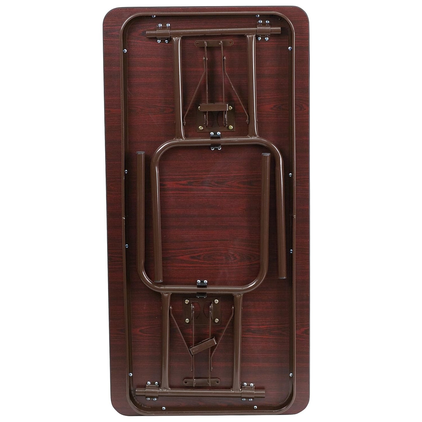 Flash Furniture Frankie Commercial Grade 4-Foot Mahogany Melamine Laminate Folding Banquet Table