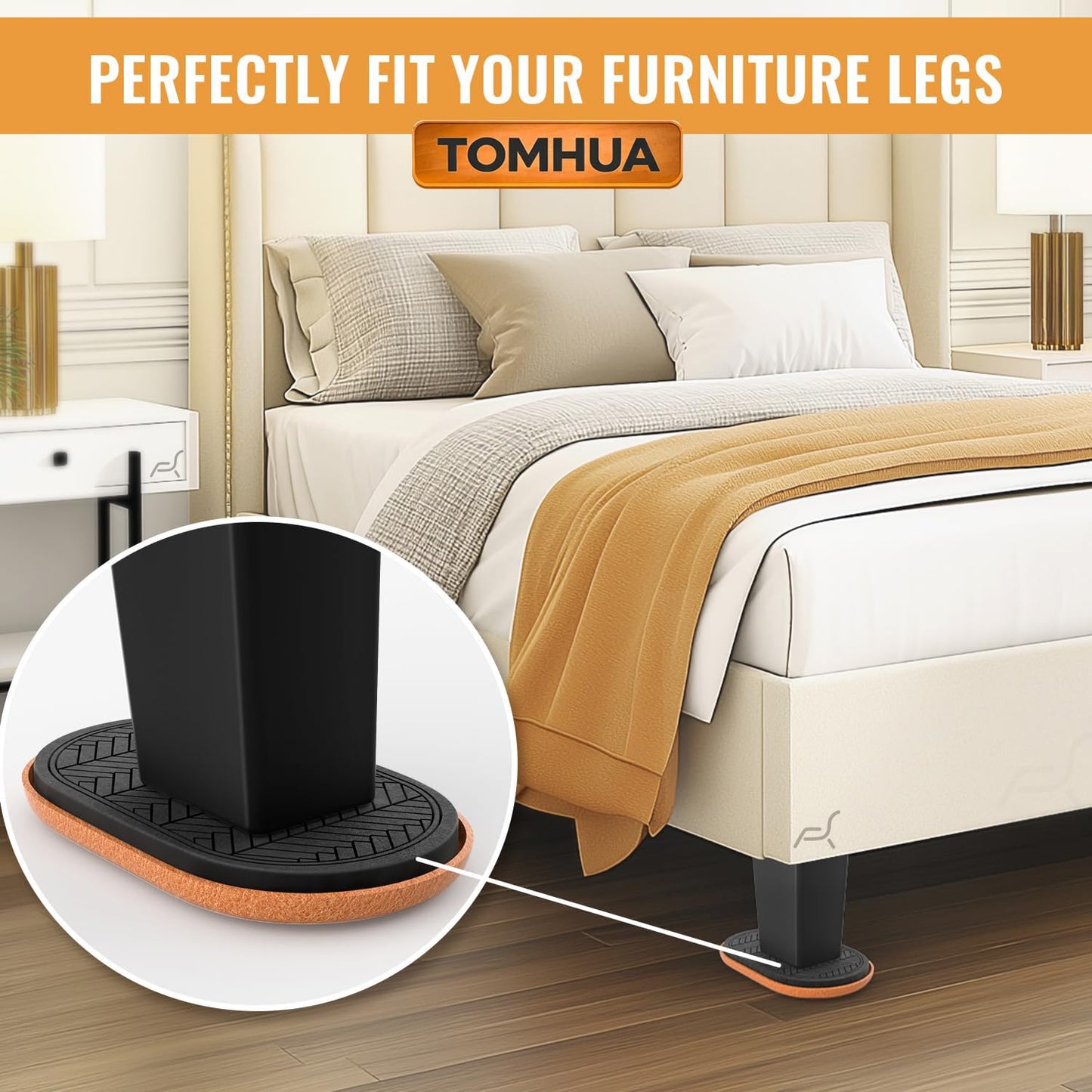 Furniture Sliders for Hardwood Floors Felt-4 Pack 9-1/2" Oval Reusable Furniture Slider with Extra Thick Design - Heavy-Duty Furniture Movers - Felt Sliders Effortless Moving