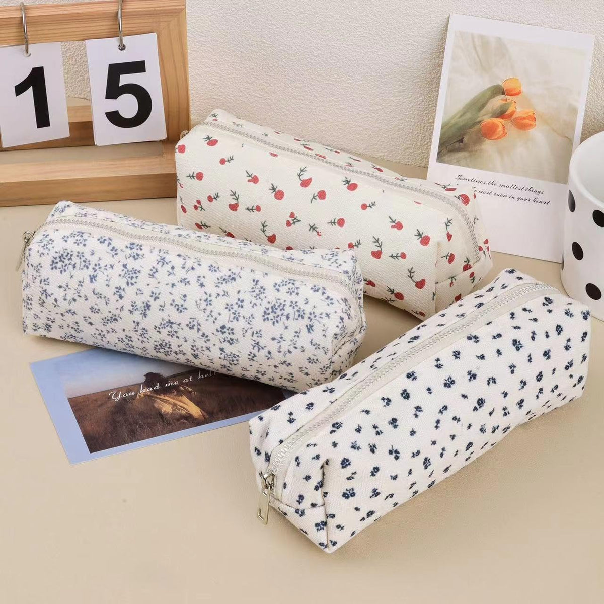 OZAOZ Cute Pencil Case Aesthetic Student Pencil Pouch Coin Pen Pouch Cosmetic Bag Office Stationery Organizer For Kids Teen School (Z-Rose)
