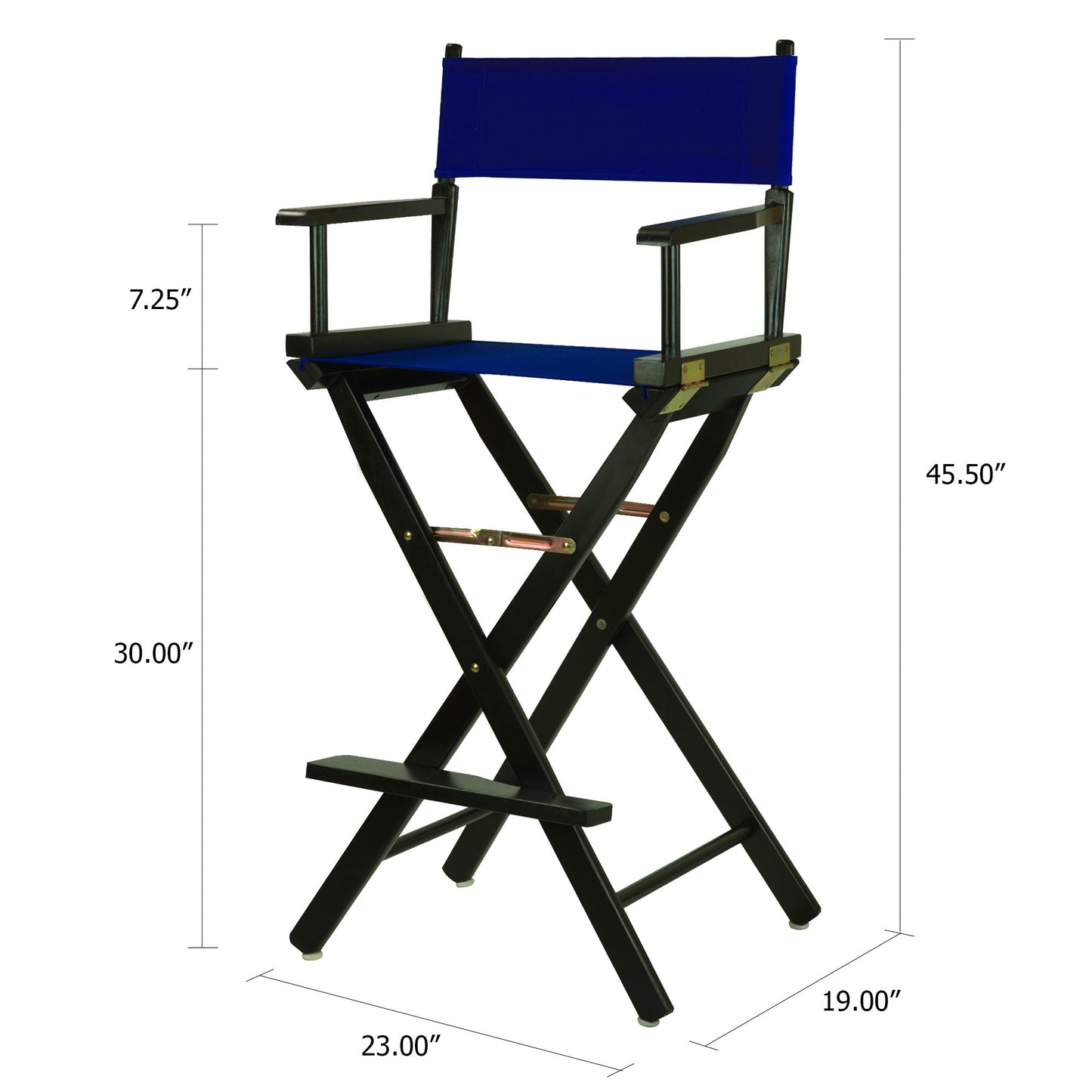 Casual Home 30" Director's Chair Black Frame-with Royal Blue Canvas, Bar Height