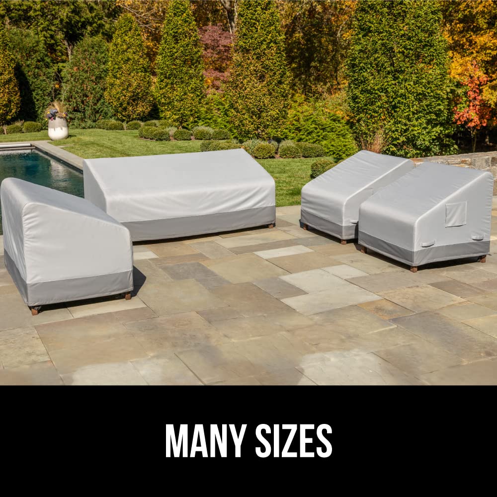GORILLA GRIP Waterproof Large Outdoor Patio Sofa Cover, 3 Seater 80 Inch, Heavy Duty 600D Furniture Covers Sets for Winter, Keep Cushions Dry, Protects from Sun, Snow, Rain, Windproof, UV Coated