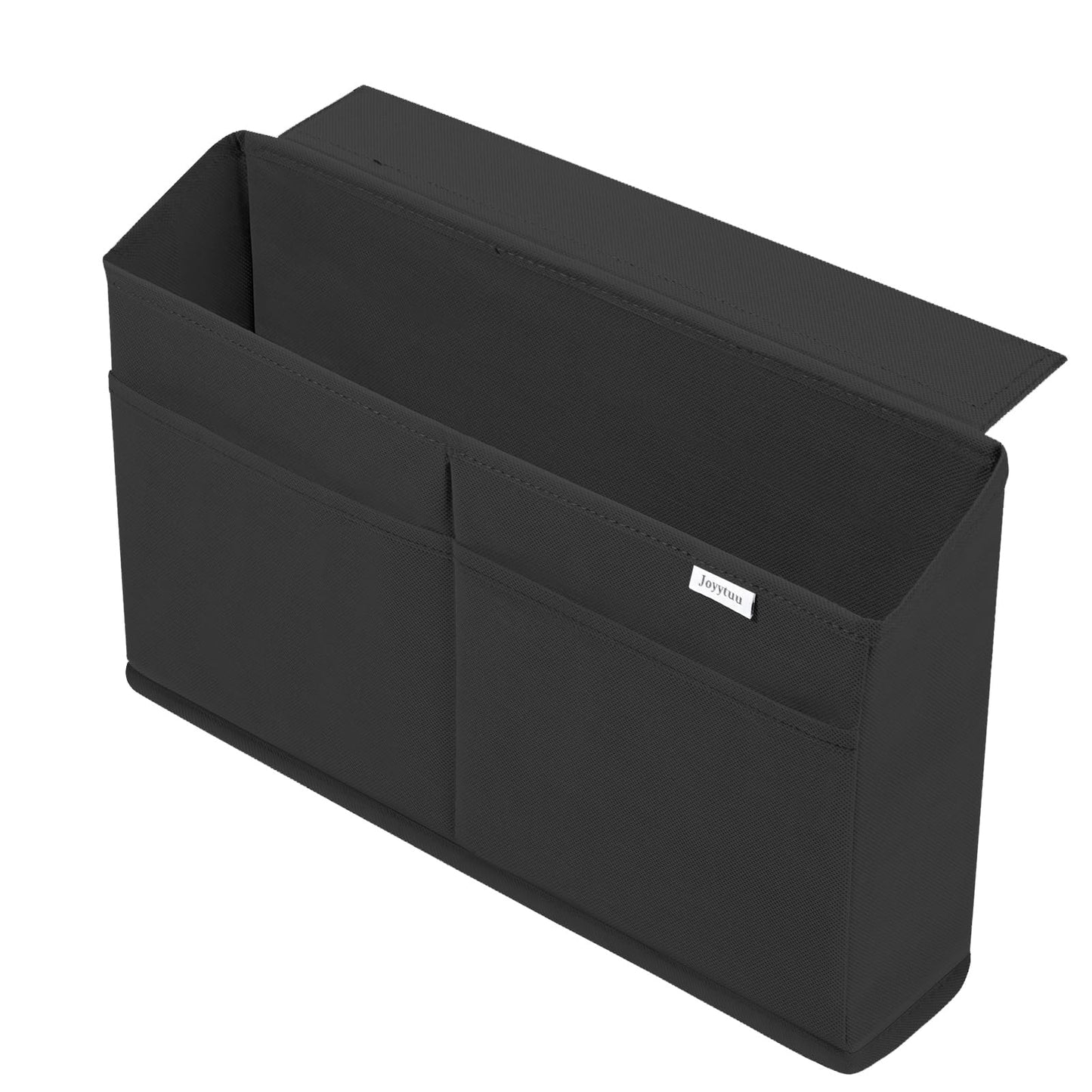 JOYYTUU 2 Pack Desk Side Hanging Organizer, Adhesive Storage Bag with Pockets for Magazine Ipad Notebook, for End Tables Home Office Desks Computer Workstations Dressing Table, Black