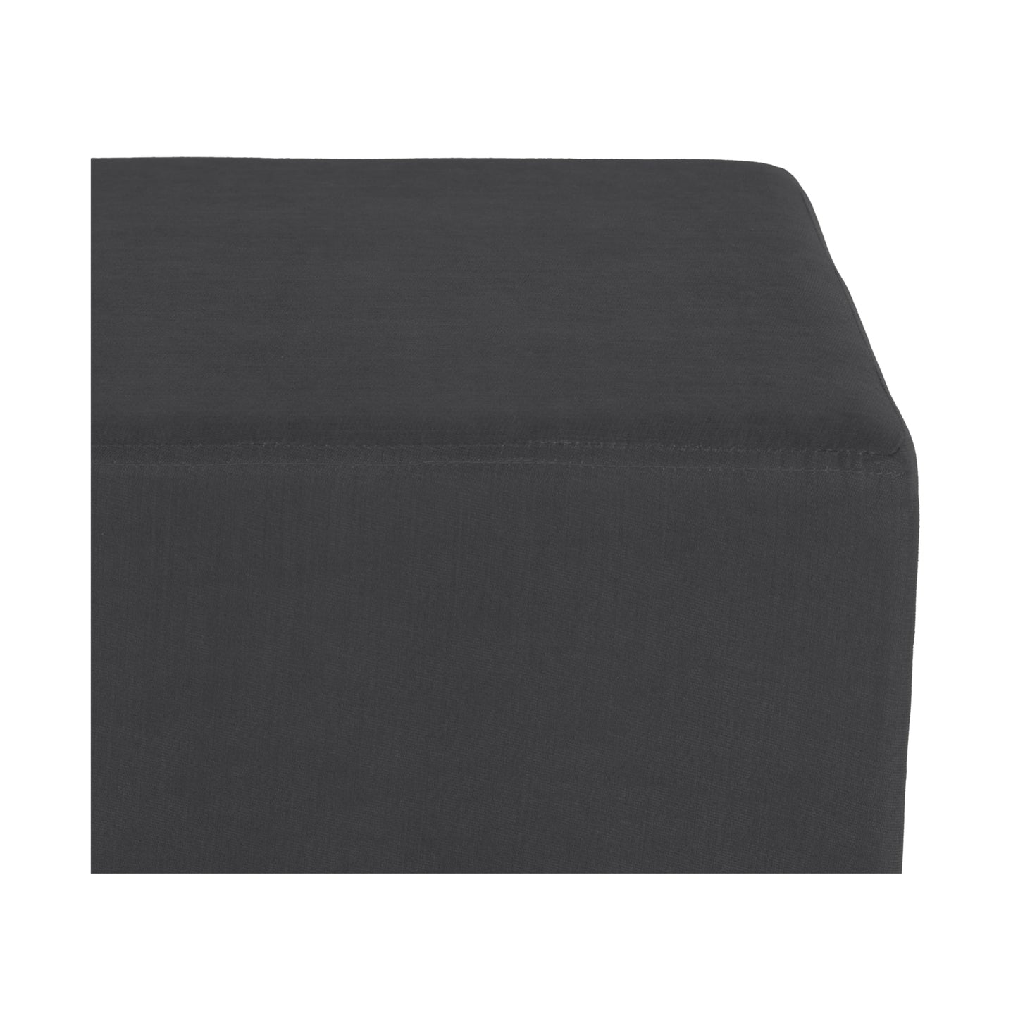 Seville Classics Cushioned Fabric Ottoman Hidden Storage Chest Footrest Chair, Padded Seat for Bedroom, Dorm, Loft, Living Room, Entryway, Hallway, Cork/Steel Grey, 15" Cube