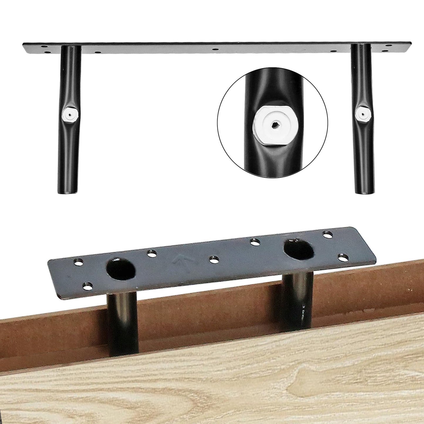 QEEIG Bathroom Floating Shelves for Wall - 15.7" Wall Mounted Shelf Over Toilet Farmhouse Home Decor Display Bookshelf Small 15.7 x 6.7 inch Set of 2, Natural (008-40N)