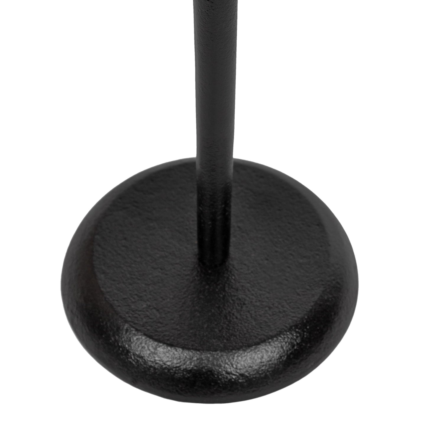 Kate and Laurel Alessia Modern Decorative Metal Drink Table; 8 x 8 x 22; Black; Round Cast Aluminum Pedestal Plant Stand with Rough Texture and Deckled Edge