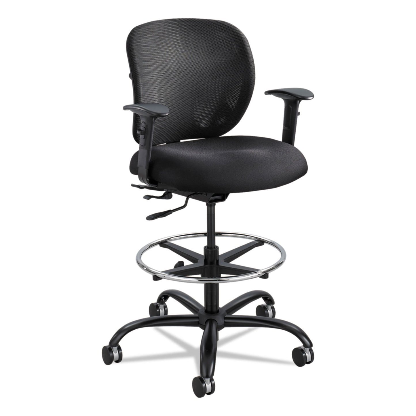 Safco Vue Office Chair, Heavy Duty Stool, 400 lbs Capacity, Ergonomic Mesh Back, 360 Swivel Seat, 5-Star Base, Big and Tall, Black