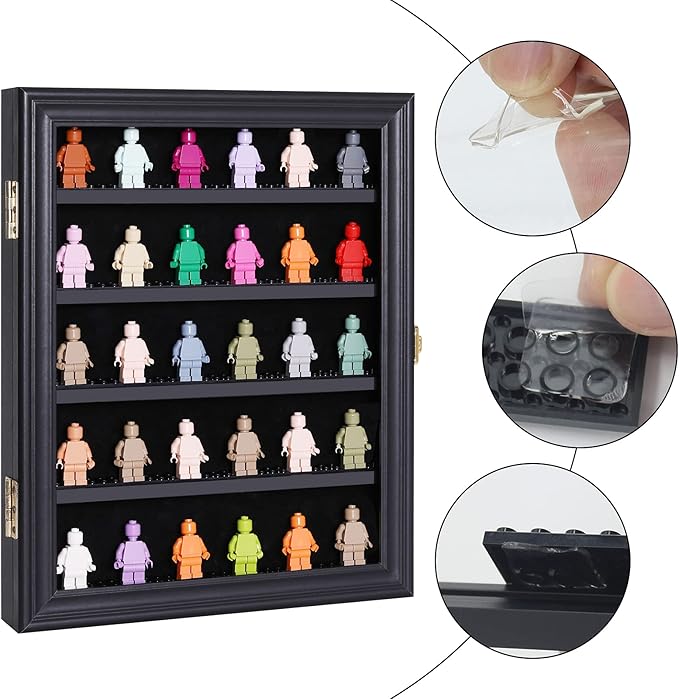 VERANI Minifigures Miniature Display Case Collectibles Display Box Wall Mount
