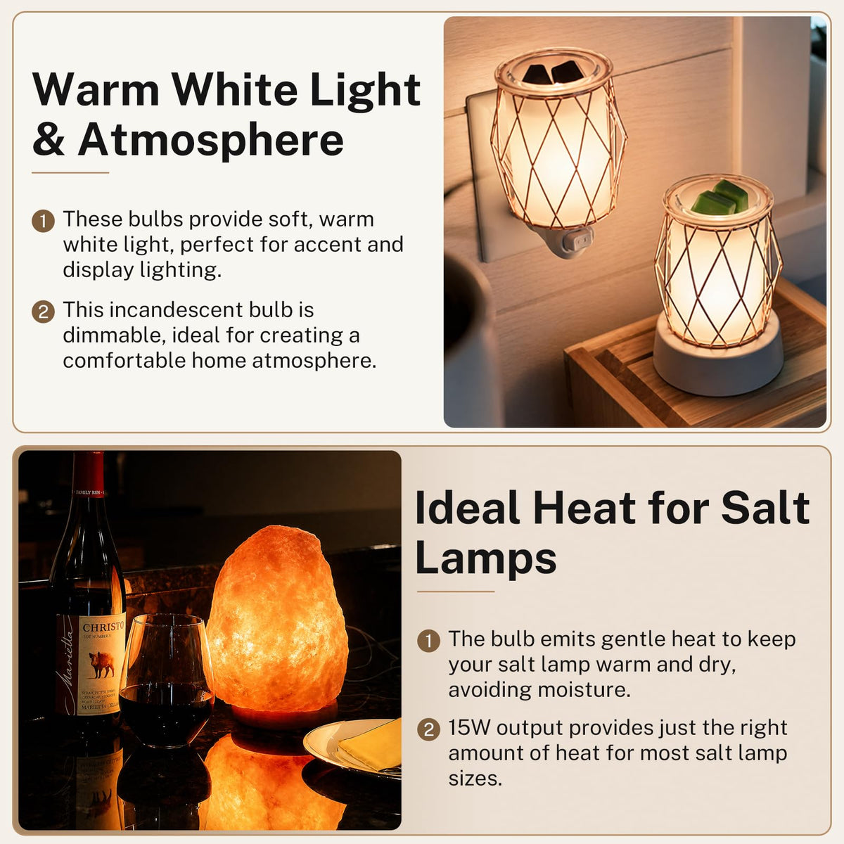 FRIGESWIFT Salt Lamp Bulb 25W, E12 T20 Candelabra Base Bulb for Himalayan Salt Lamps, Wax Warmers, Night Lights & Bathroom Lights, 120V 2700K Clear Glass - Pack of 14