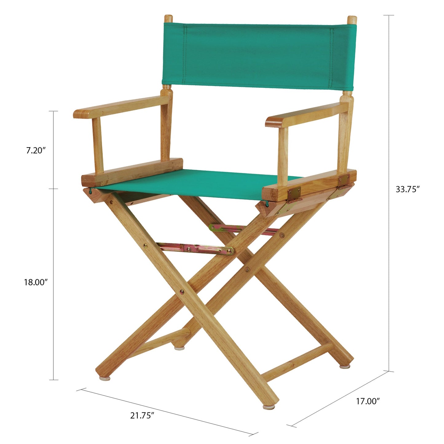 Casual Home 18" Director's Chair Natural Frame with Teal Canvas