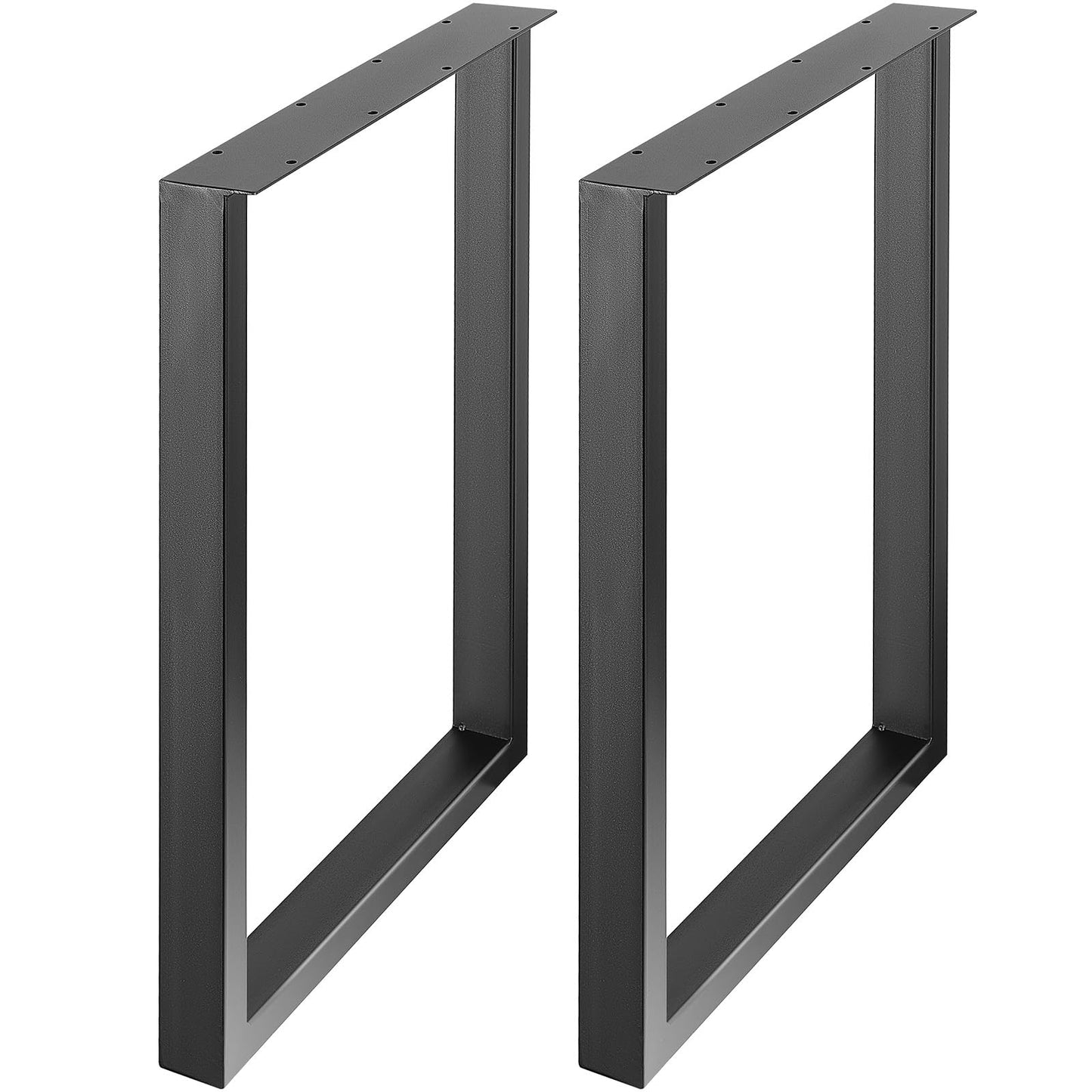VEVOR 28 Inch Adjustable Furniture Legs, Square Reinforced Steel Office Table Legs Set of 2 for DIY, Max Load 1000 lbs Heavy Duty Desk Legs, Quick Instalation & Rich Accessories Legs Black