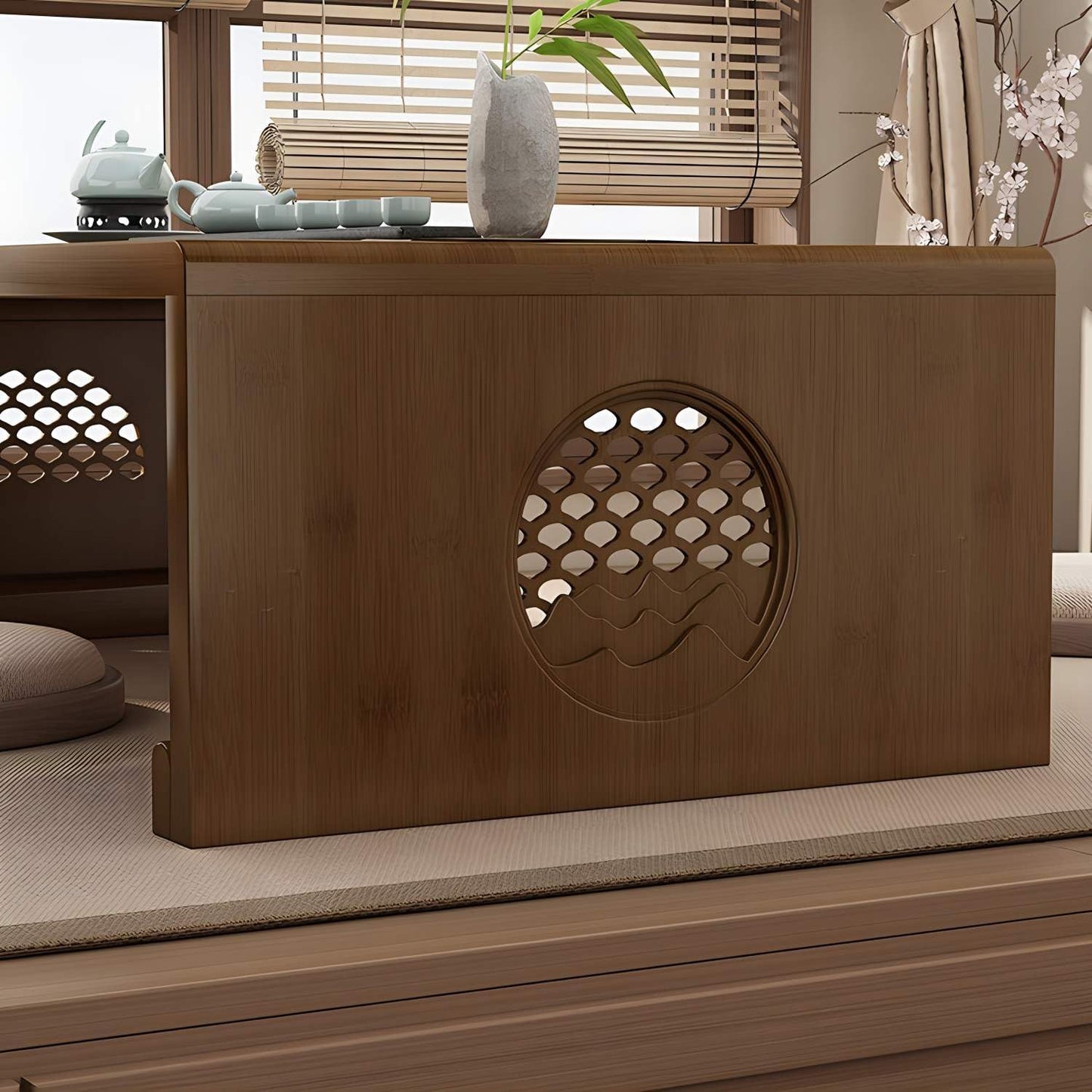 rzoizwko Japanese Table Folding Coffee Table Foldable Floor Table for Living Room,Dining Room,Tea,Tatami,Home Decoration (47.24 * 19.68 * 12.2 INCH)