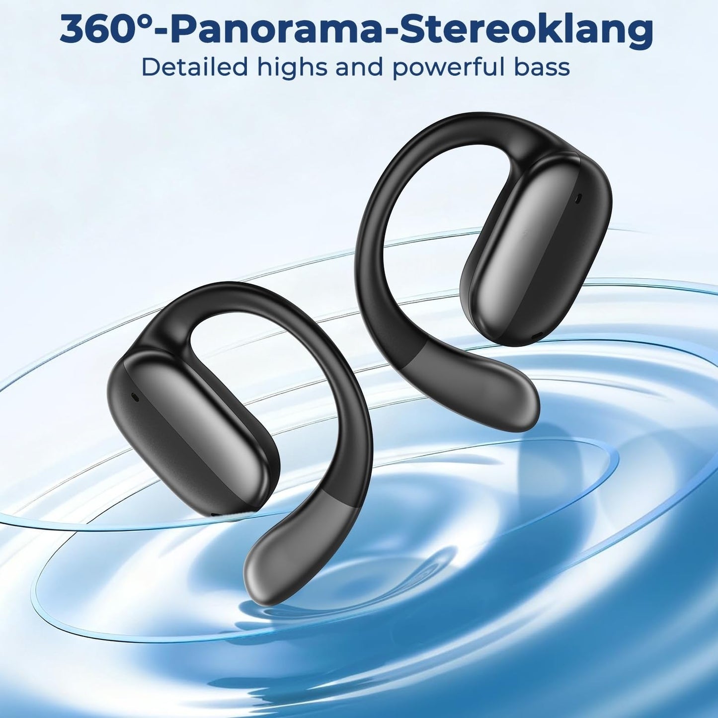 NE58 AI Translation Earbuds Real Time, 134 Language Translator Wireless Bluetooth 6.0 Open Ear Earbuds, LED Touch Screen, Noise Cancelling Translate Ear Buds for Travel & Business Meetings (Black)