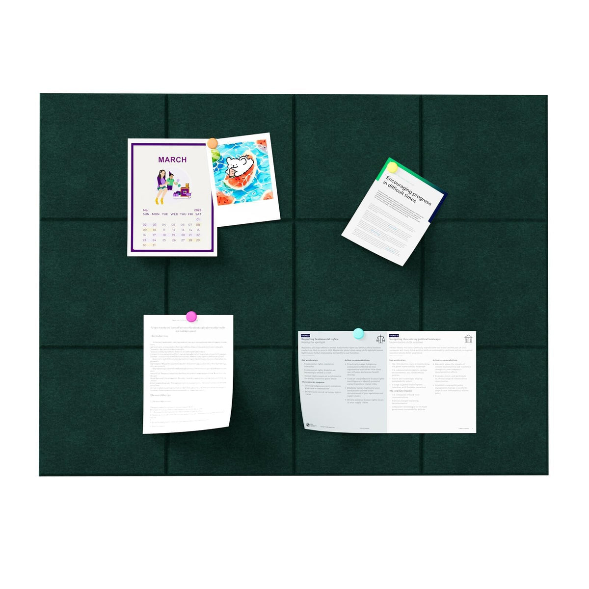 Baysola Felt Bulletin Board Panels 48 x 36 Inch Self Adhesive Wall Tiles Cork Board Alternative for Office Classroom Photos Notes 12 Pack