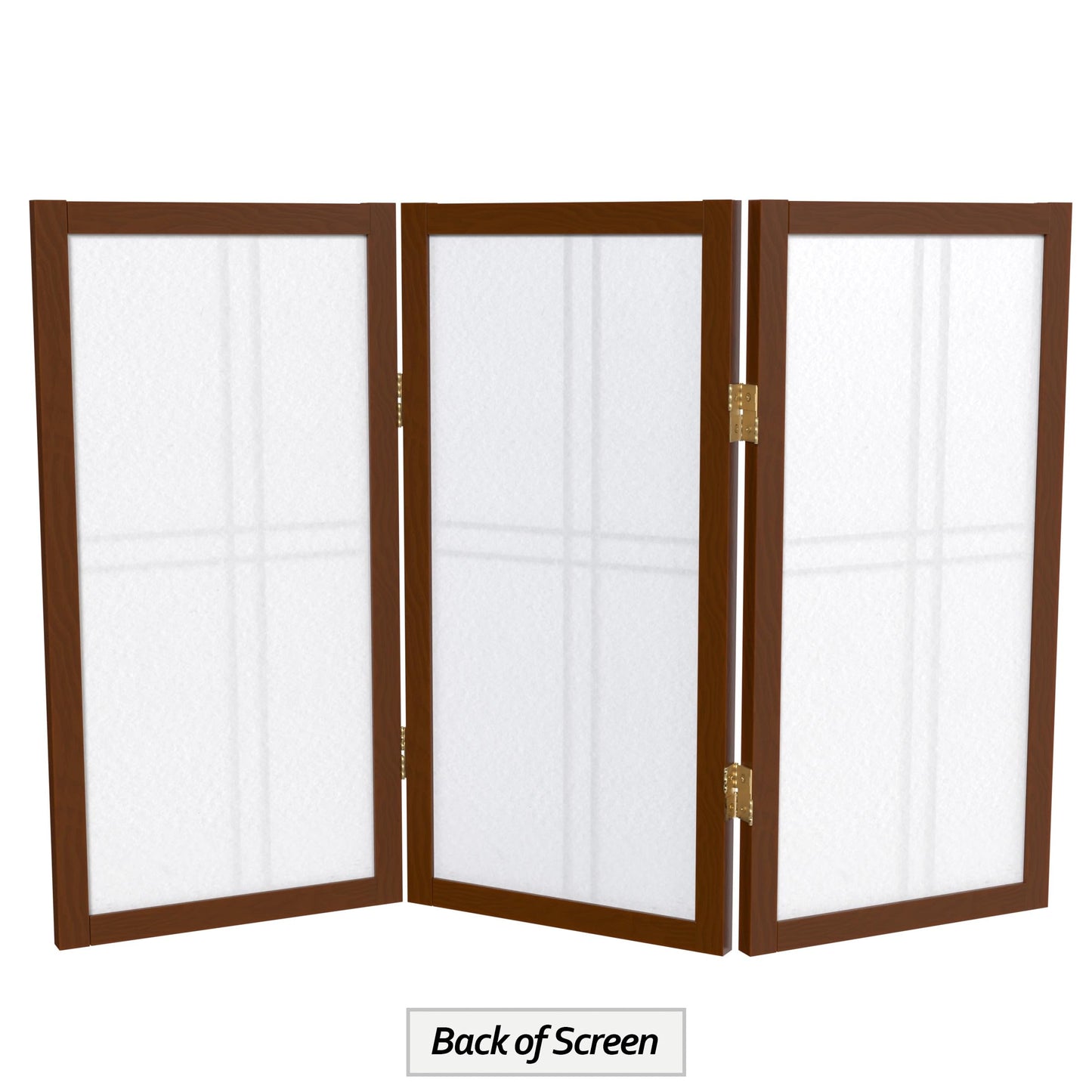 2 ft. Short Desktop Double Cross Shoji Screen - Walnut - 3 Panels