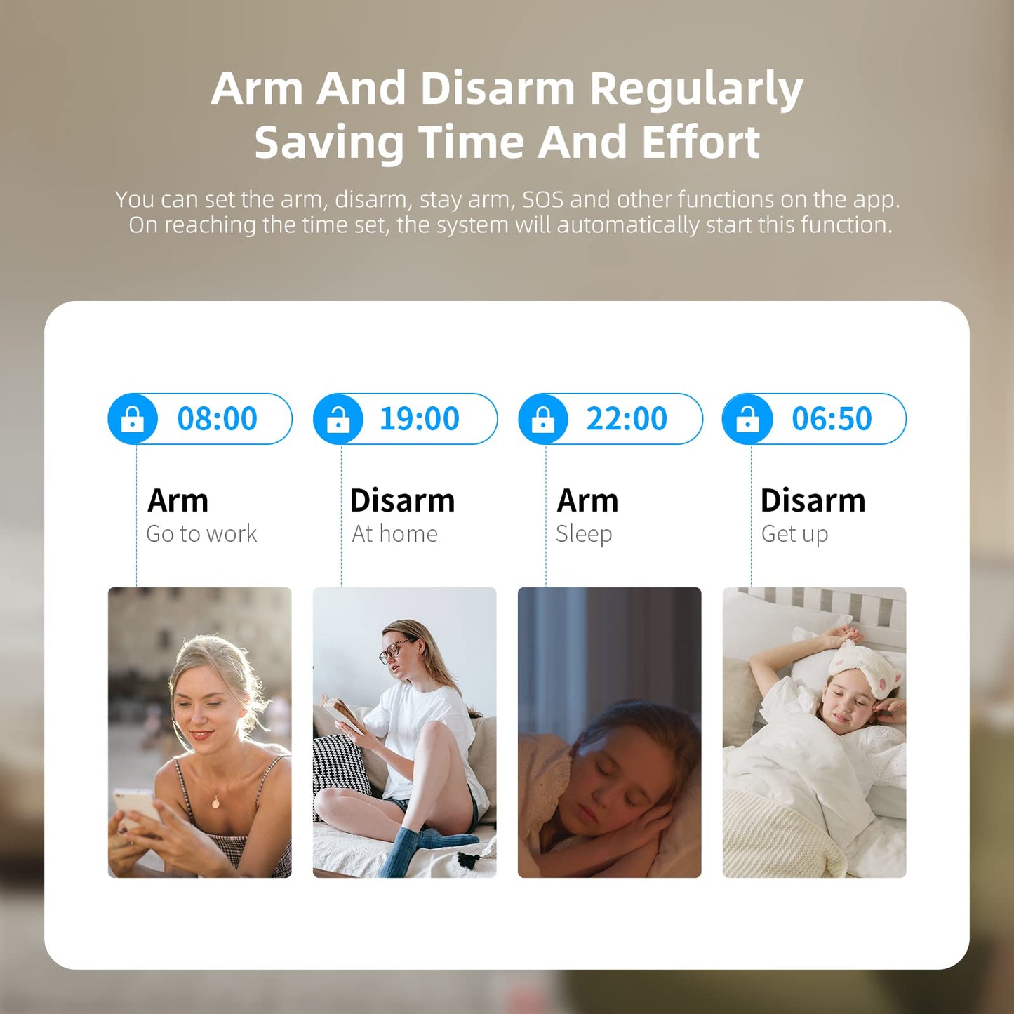 PGST Home Security Systems for House, Wireless Home Security Alarm System, Door/Window Sensor Motion Sensors with App Alert, WiFi+GSM 4G Home Alarm System No Subscription(103-F)