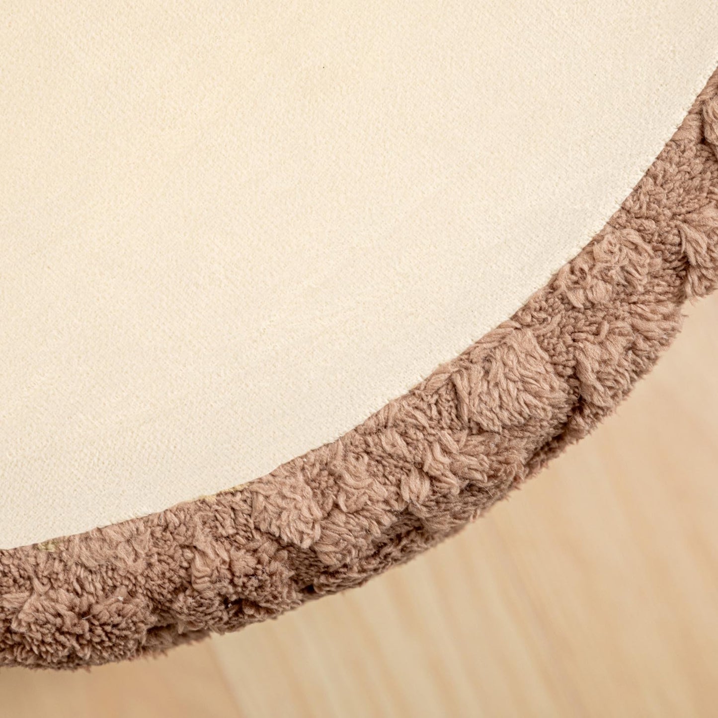 Round Pouf Ottoman 20 x 20 x 14 Inches Boho Poof Home Decor Floor Pouffe Ottoman Foot Rest for Couch Sofa Bean Bag Chairs Living Room Bedroom (Coffee)