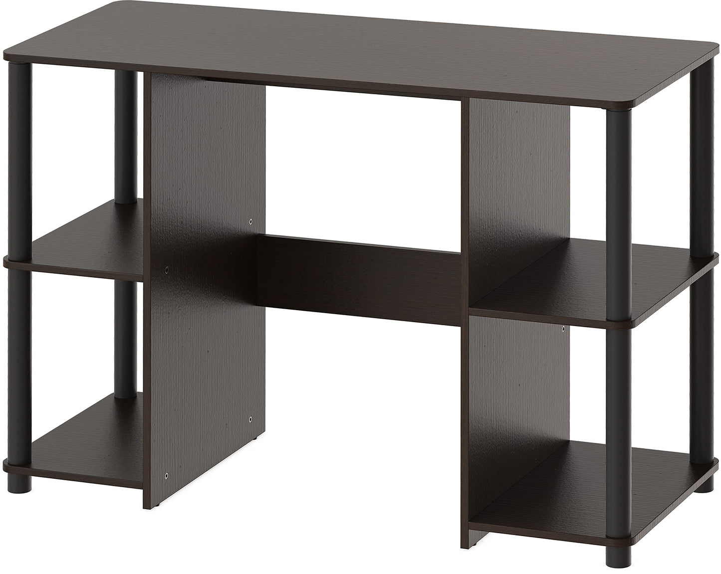 SHW 38-Inch Home Office Wood Desk with Double Sided Shelves, Espresso