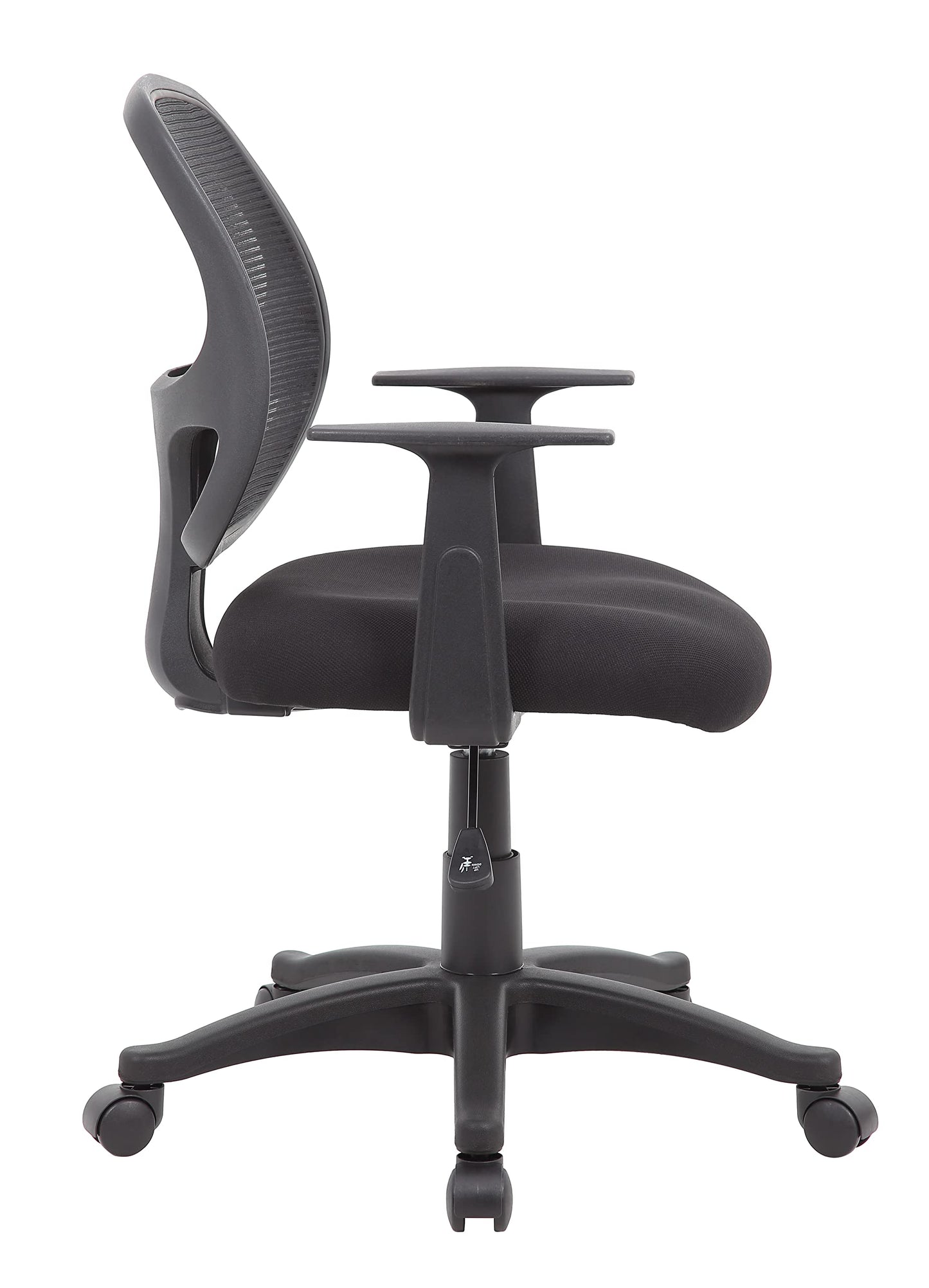 Boss Office Products Commercial Grade Mesh Task Chair with Lumbar Support in Black