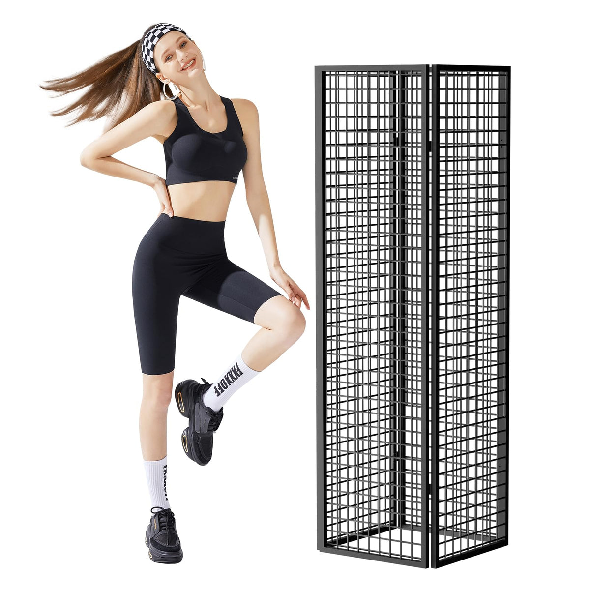 DEMEGA Grid Wall Panels Foldable Gridwall Panel Display Stand Art Show Display Panels for Vendor Events Craft Shows Merch Display