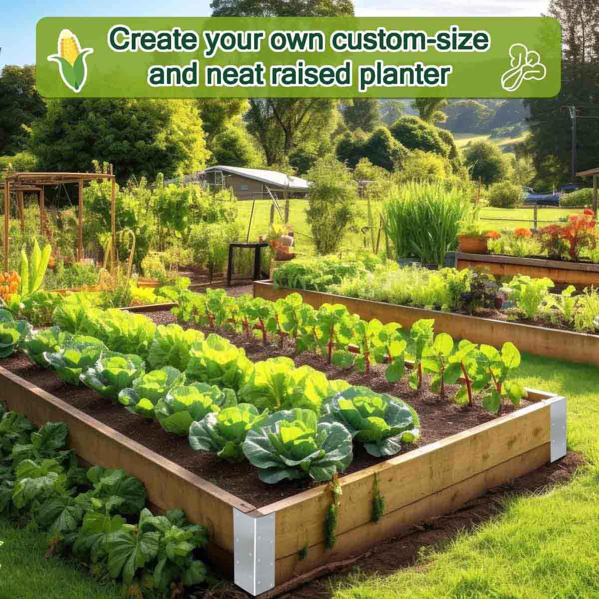 ALXMYAO Stainless Steel L-Shaped Garden Bed Corner Brackets