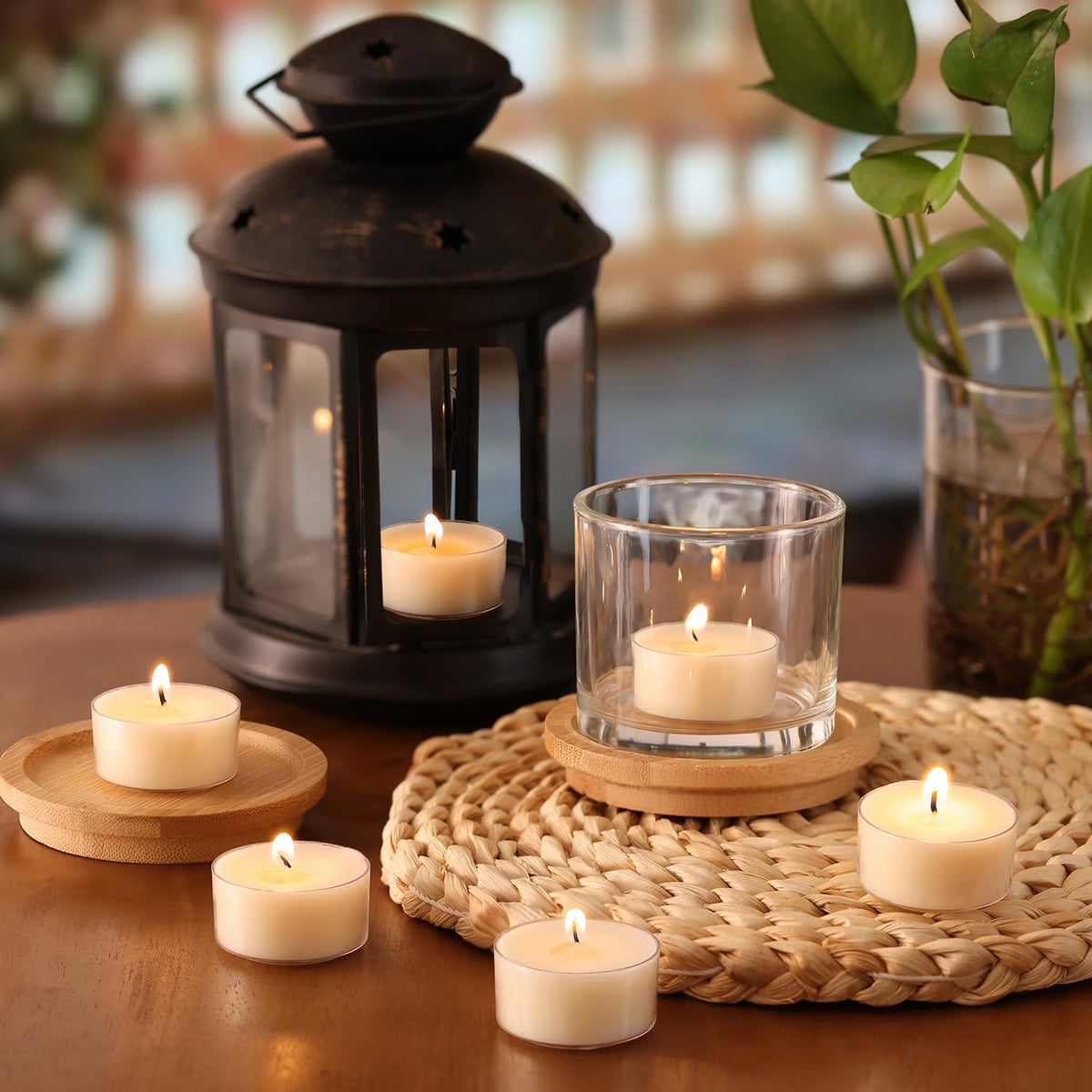 Scented Tea Lights Candles, Vanilla Embrace, 48 Pack – 100% Palm Wax Scented Tealights, Ivory Color, 6 Hour Long Burning, Vanilla Aromatherapy Tea Lights Candles for Relaxation, Home, Spa, Events