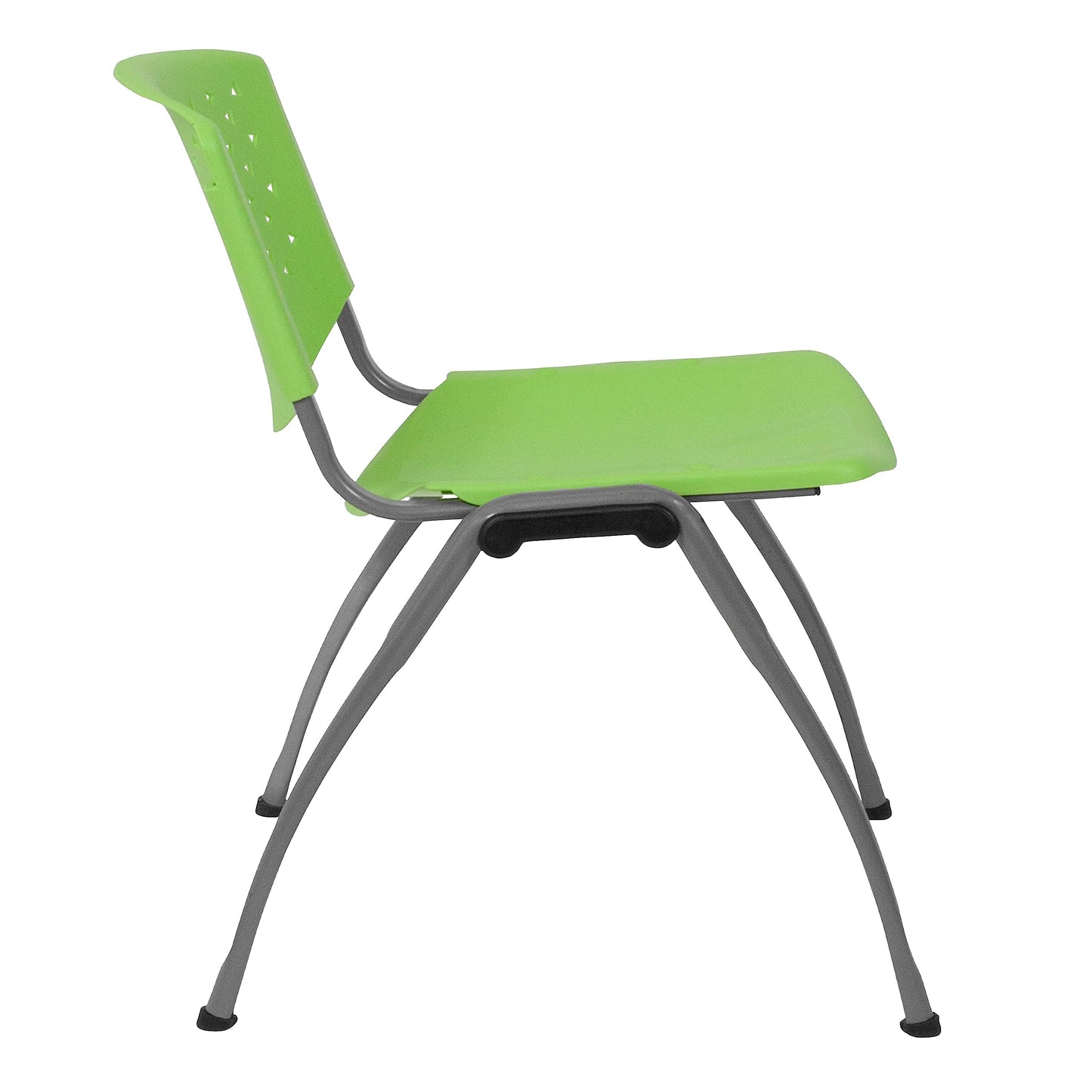 Flash Furniture HERCULES -5 Pack 880 lb. Capacity Green Plastic Stack Chair | Comfortable Seating with Durable Design