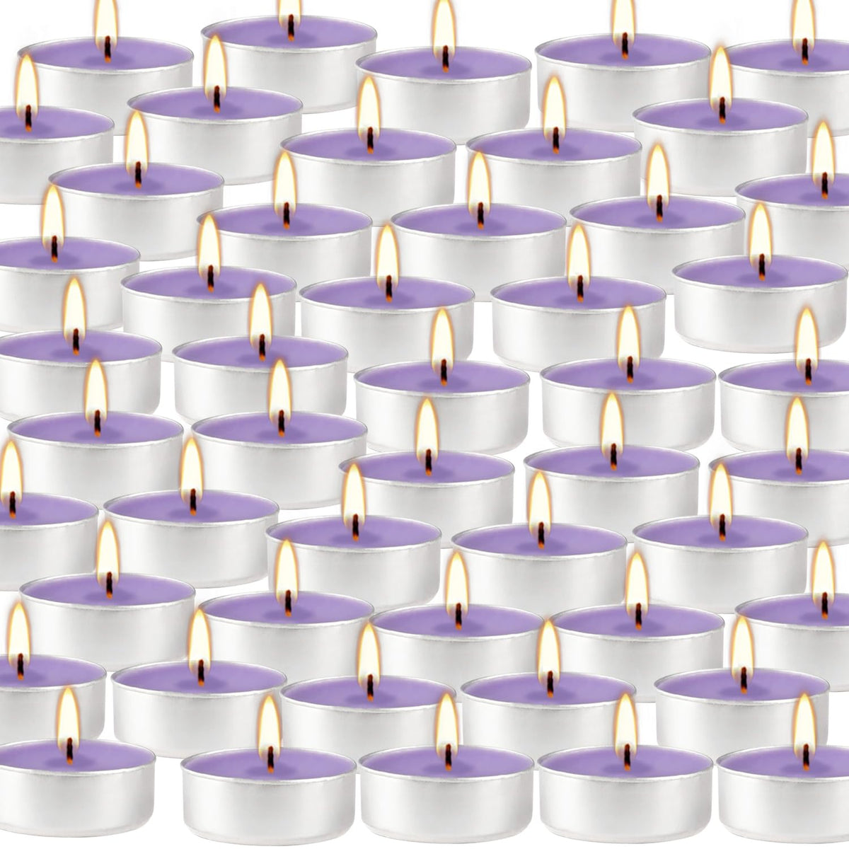 Wfmolcand Purple Lavender Scented Tealight Candles - Giant 100 Pack Candles -Smokeless, 4 Hour Burn - Gift Set for Valentine's Day, Christmas, Weddings Centerpiece & Home Decor