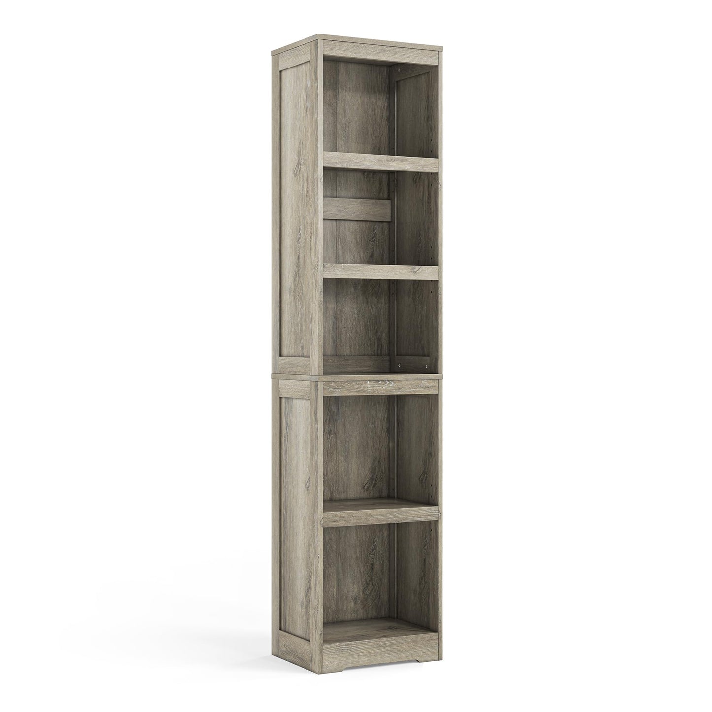 LINSY HOME 5-Shelf Bookcase, Narrow Bookshelves Floor Standing Storage Shelves 68 in Tall Bookcase Home Decor Furniture for Home Office, Living Room, Bed Room - Light Brown