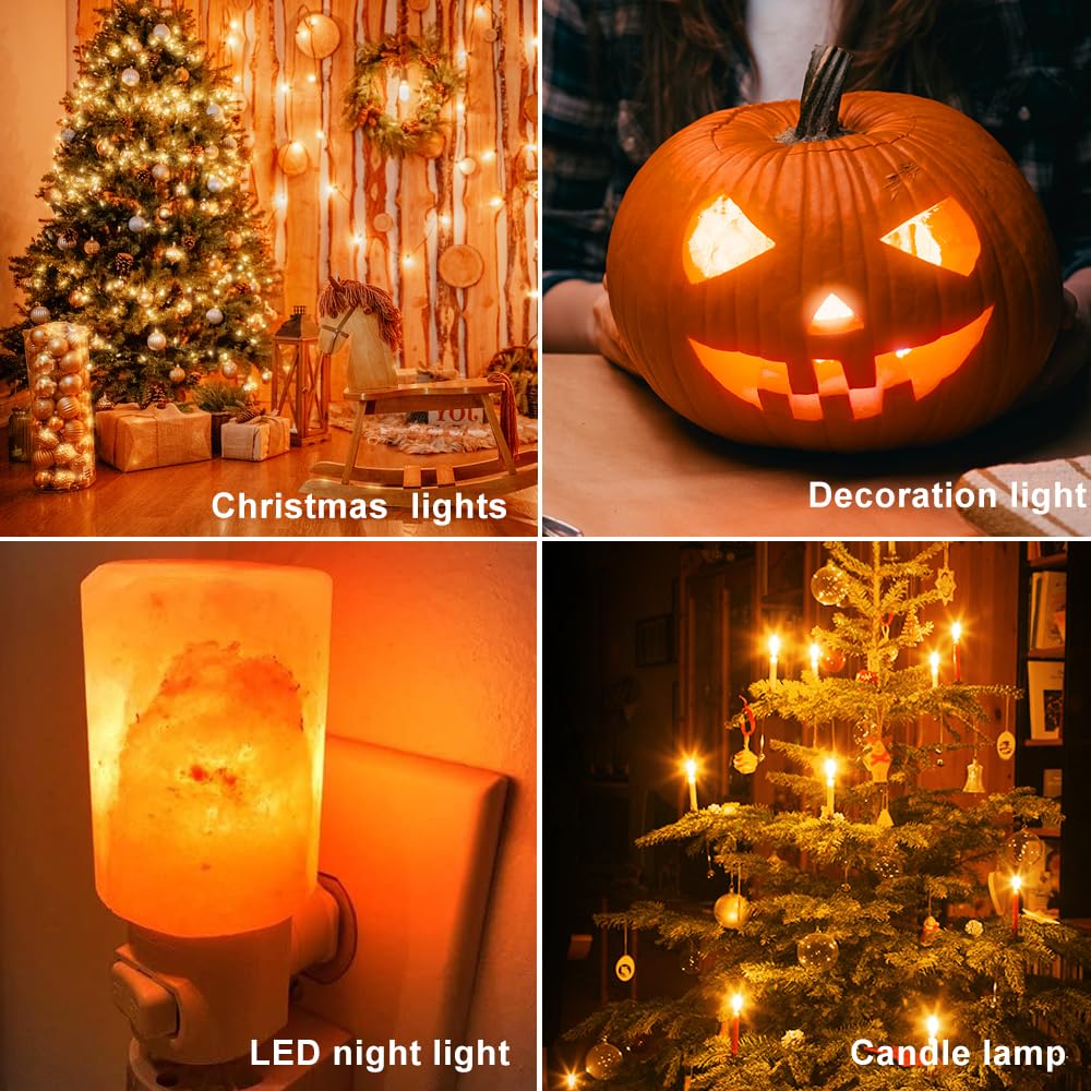 C7 LED Night Light Bulbs, C7 Led Replacement Bulbs for Christmas String Lights, Shatterproof & Waterproof C7 Led Bulbs, E12 Candelabra Base, 0.6W Equivalent to 7W, 2200K Warm White, Plastic 50 Pack