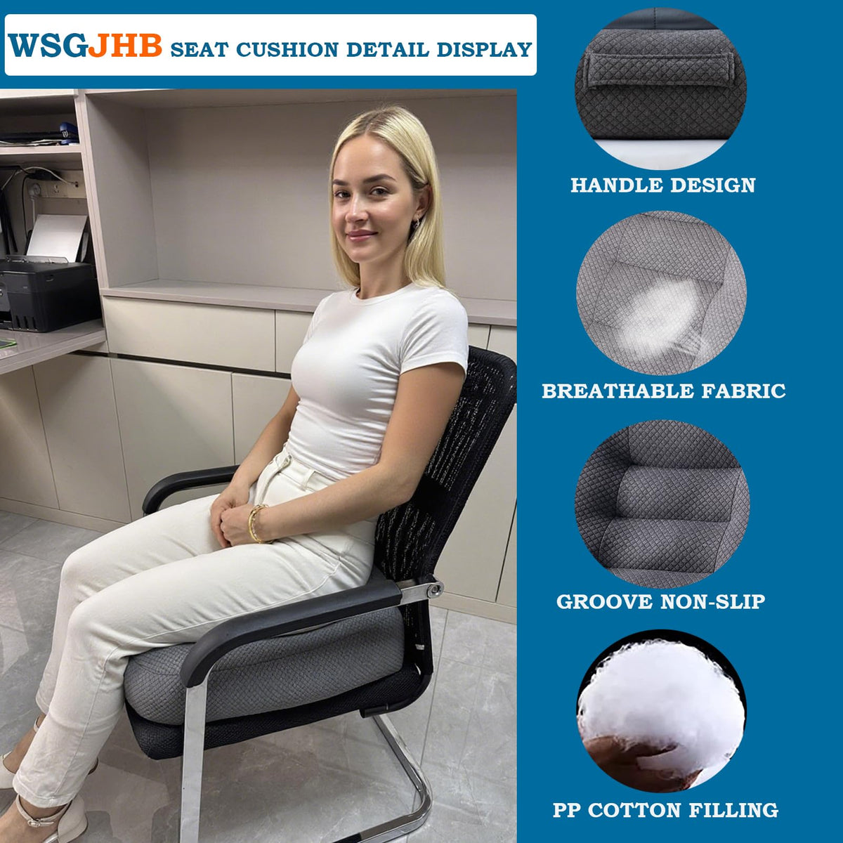 Adult Booster Seat Cushion, Car Seat Cushions for Short People/thick Office Chair Booster Seat Increase Field of View, for Trucks, Car, Office Chair, Home, Wheelchair,angle Lift Seat Cushion (grey)