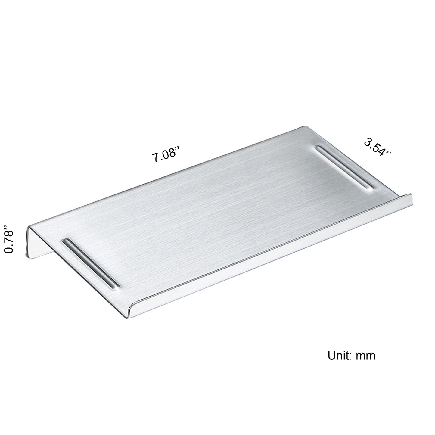 Wellsum Wall Mount Stainless Steel Bathroom Toilet Small Phone Holder Phone Shelf, Anti-Slip Style and Silver Brushed Finish