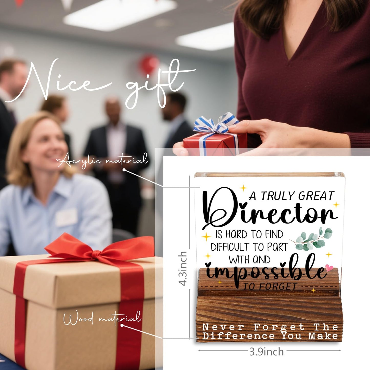 A Truly Great Director Gift Acrylic Desk Sign, Thank You Appreciation Gifts for Director Boss Leader Retiremen Christmas Birthday Office Desk Decor Decorative Signs Plaque YTT21