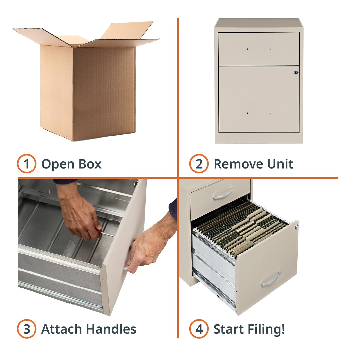 NuSparc 2 Drawer Locking Filing Cabinet | Pre-Assembled Steel Construction | Low-Profile Design is Perfect for Home and Small Office | Letter-Size | Assembled in USA