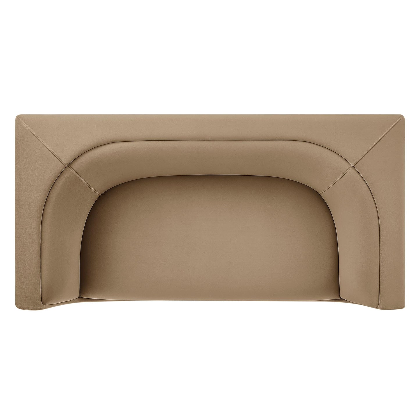 Modway Hilda 67 Inch Modern Curved Back Performance Velvet Loveseat in Taupe – Plush Upholstered 2-Seat Sofa for Living Room, Apartment, Office