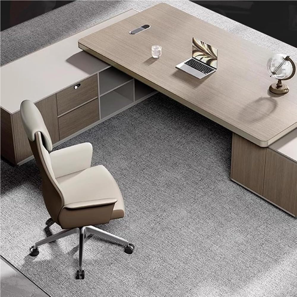 Modern L Shaped Executive Office Desk with Drawers Lateral Cabinet Computer Workstation Business Furniture Desk for CEO Boss Manager Home Office(2000MM)