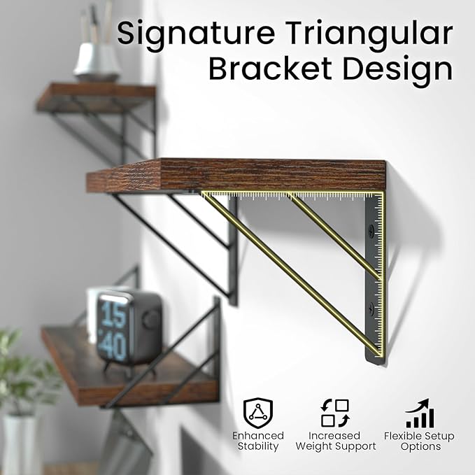BAYKA 23-in Floating Wall Shelves, Rustic Wood Wall Shelves