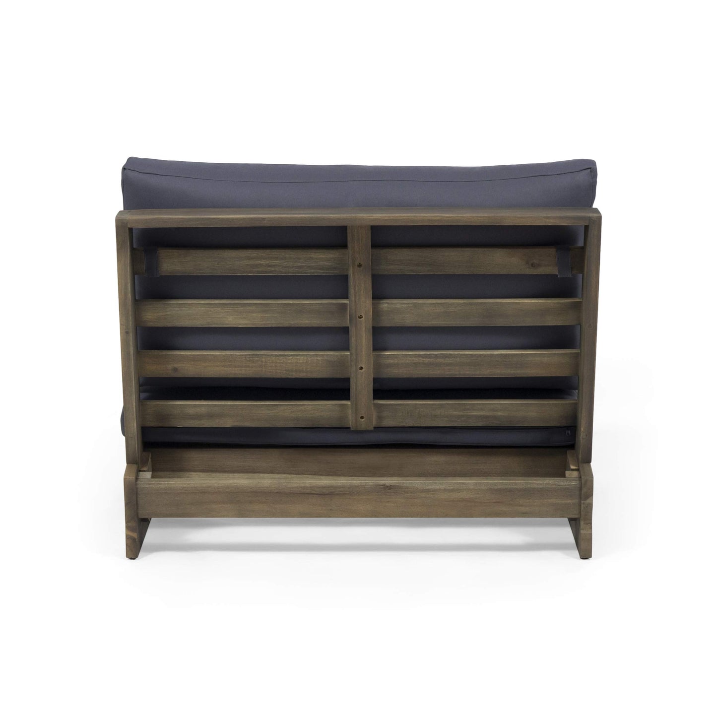 Sherwood Outdoor Club Chair with Cushions - Acacia Wood - Gray/Dark Gray