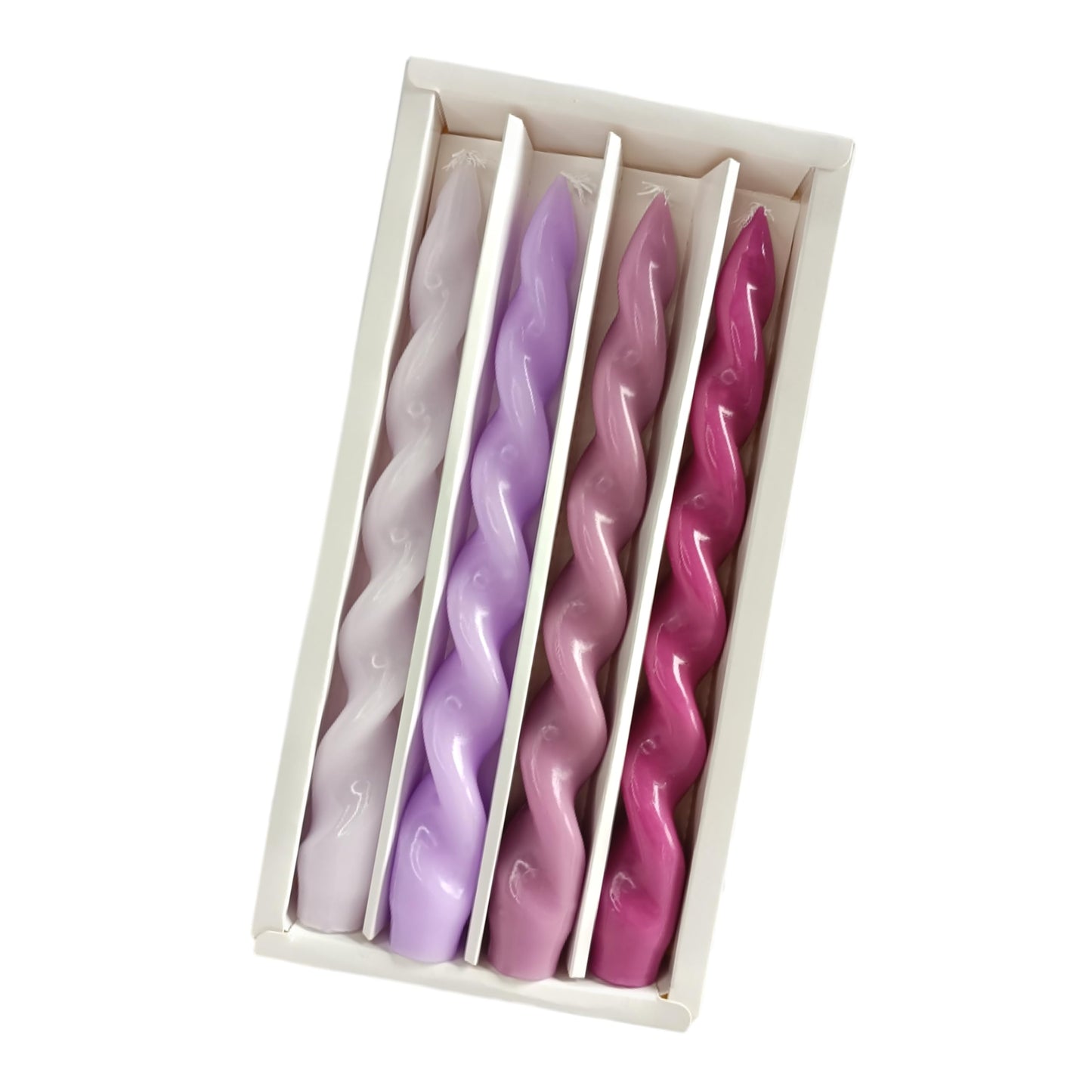 Spiral Taper Candle Unscented Candlesticks Purple Twisted Candles Long Twirl Candles Unique Candle Sticks for Home Dinner Wedding Party Decoration
