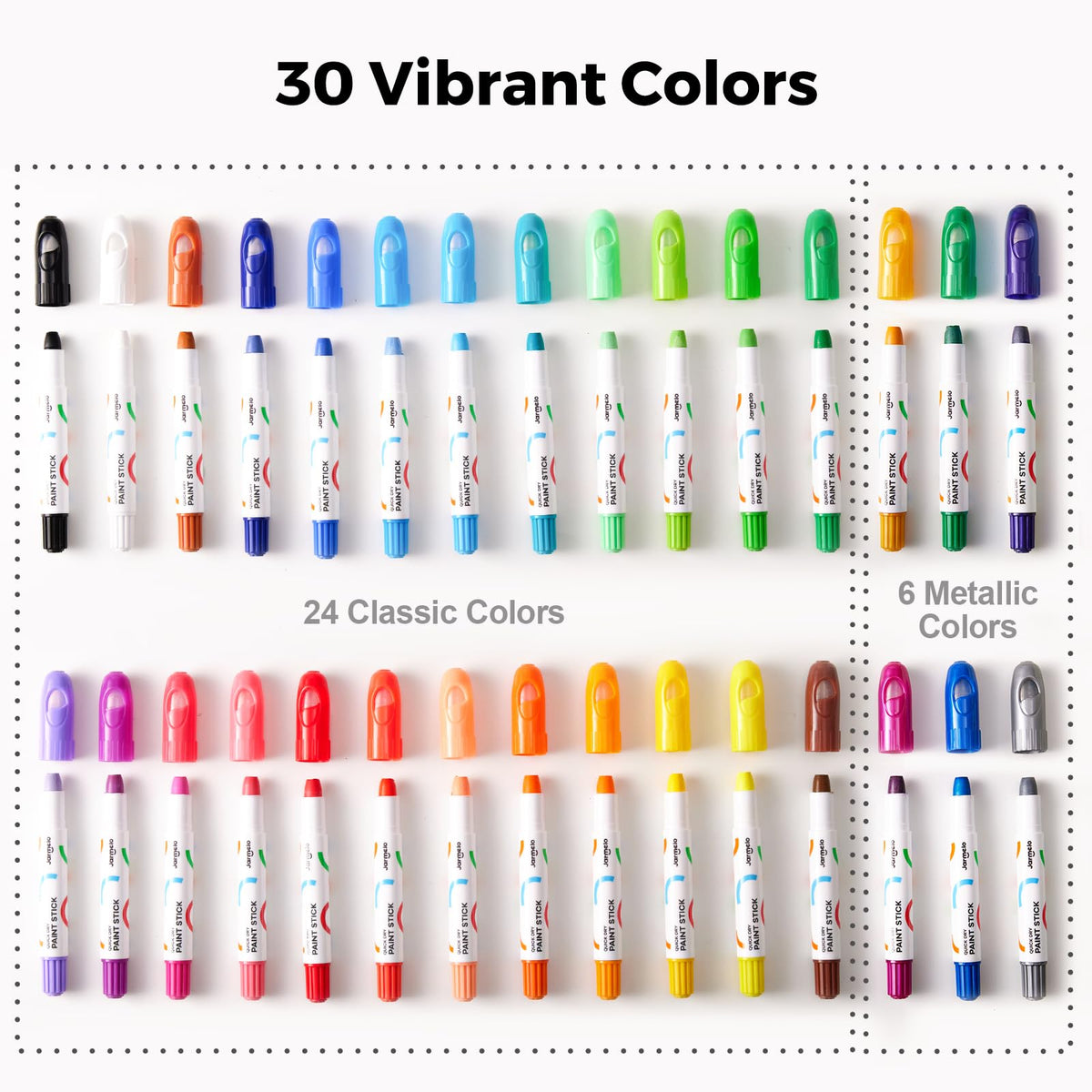 Tempera Paint Sticks, 30 Colors Jumbo Paint Sticks for Kids, Washable, Quick Drying, Non-Toxic, Toddler Art Supplies for Paper Stone Wood Canvas, Easter Gifts for Kids