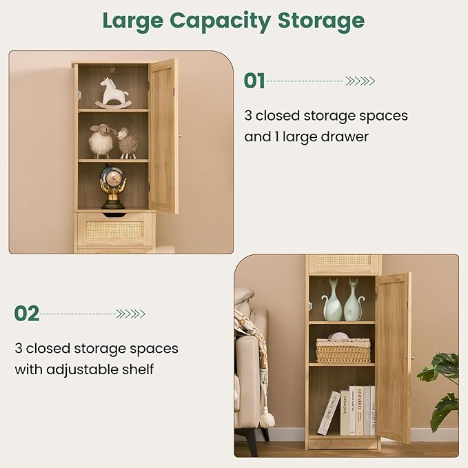 Iwell Tall Narrow Storage Cabinet