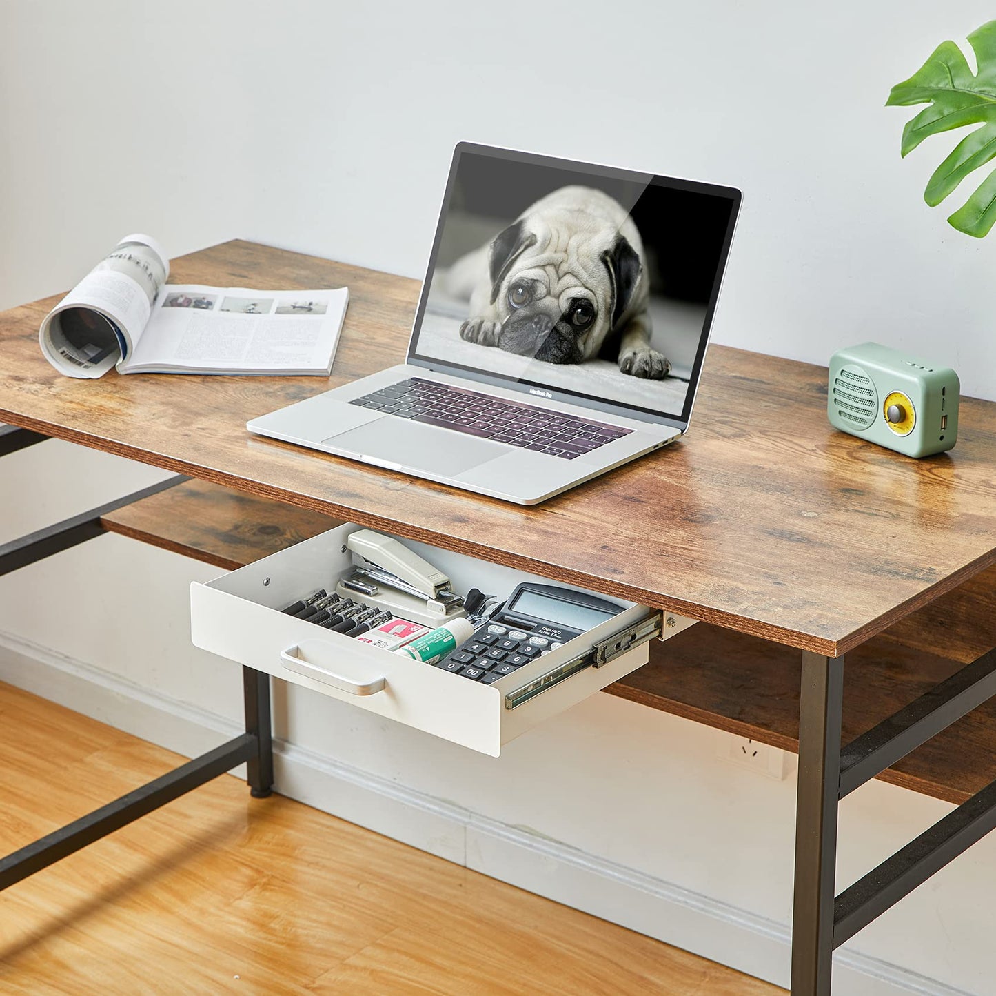 Gome Under Desk Pull-Out Drawer - Storage Organizer Office Mounted, Easy Slide-Out Pencil Drawer for Saving Space, Ideal for Sit-Stand Workstation