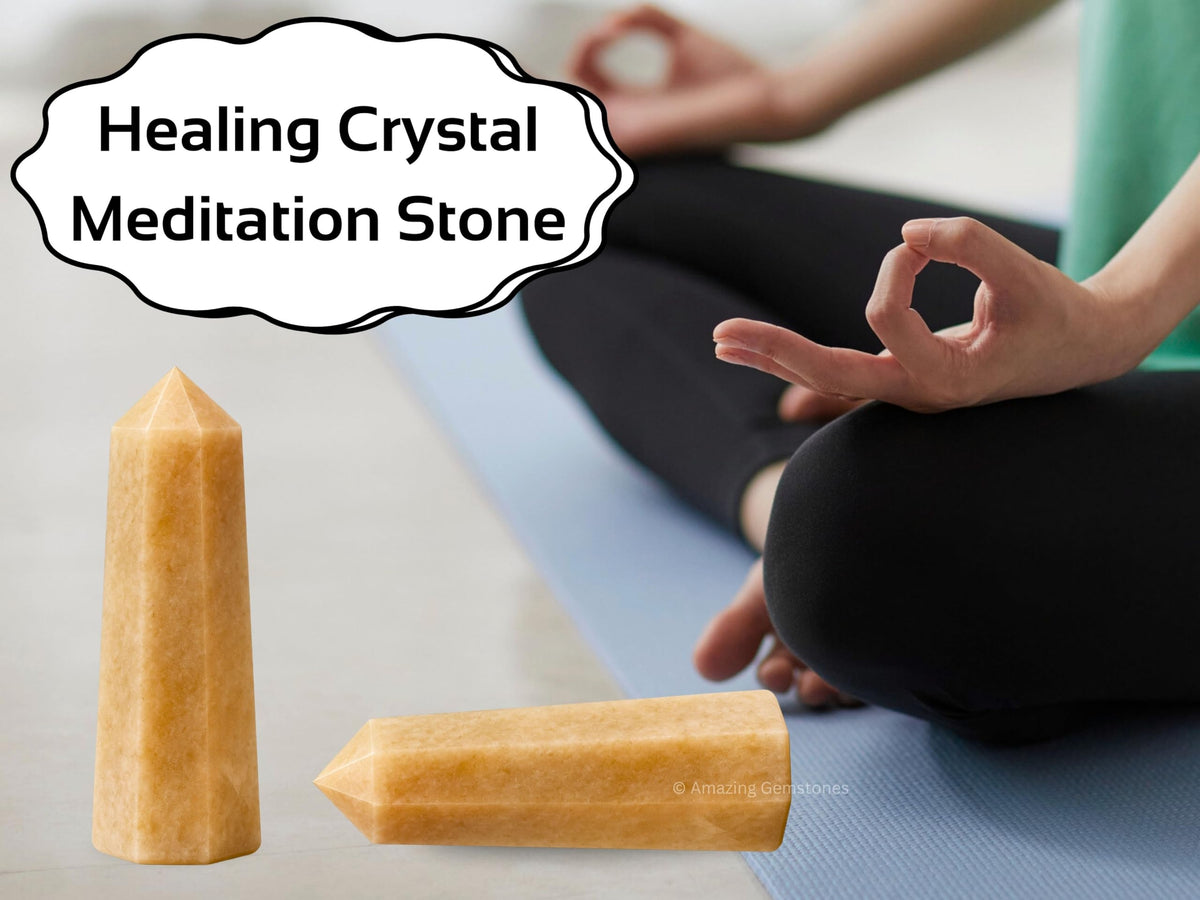 Amazing Gemstone Cream Moonstone Crystal Towers - Natural Healing Crystal Point Obelisk for Reiki Healing and Crystal Grid (3" to 4" INCH)