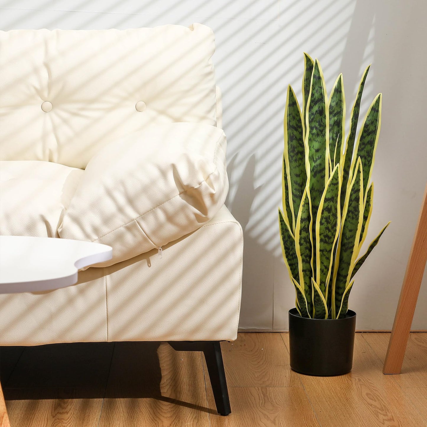 Crowye Tall Artificial Snake Plant Faux Sansevieria Plant Large Fake Snake Bulk in Pot for Home Office Housewarming Gift(2 Pack,2.25 Ft)