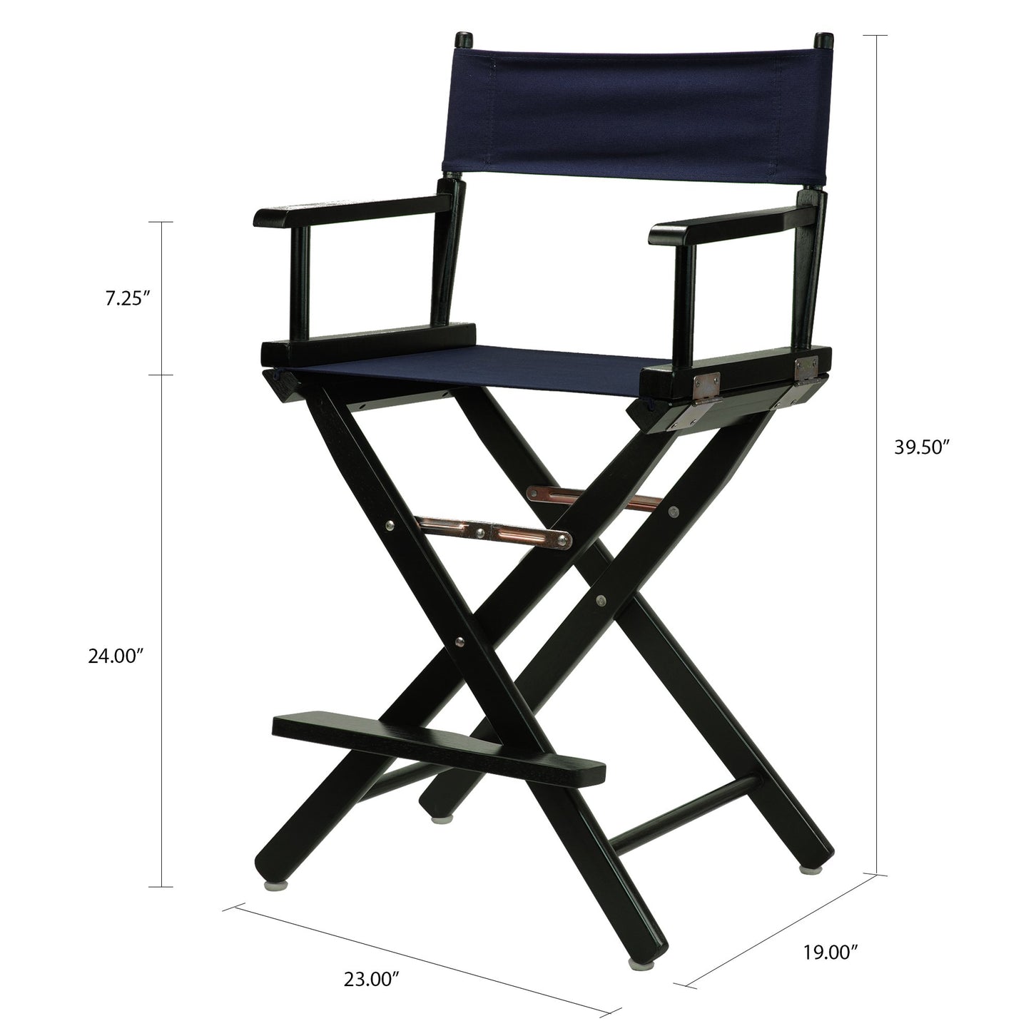 Casual Home 24" Director's Chair Black Frame-with Navy Canvas, Counter Height