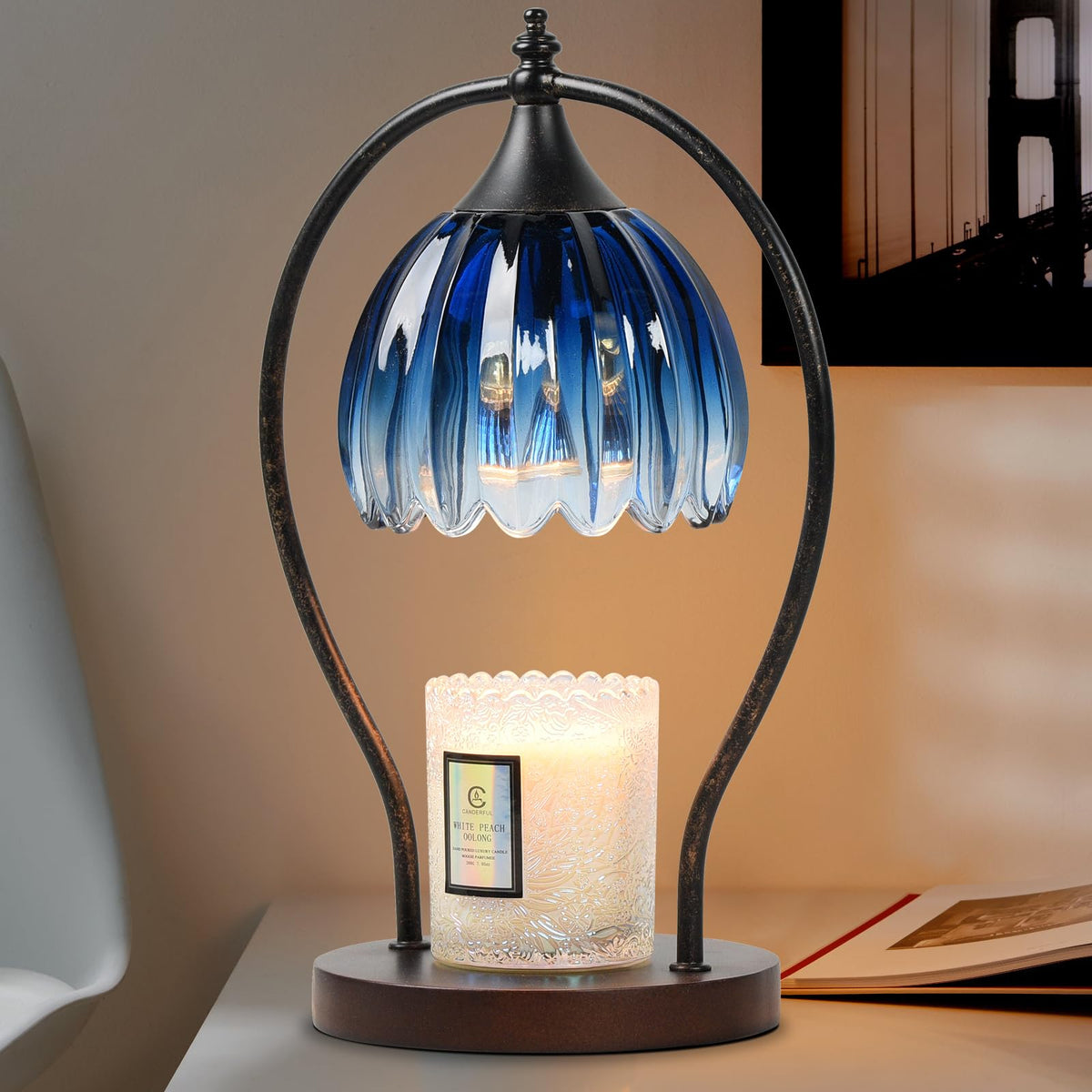 GOODBUY Candle Warmer Lamp with Timer Dimmable: Electric Candle Warmer Birthday Gifts for Women Mom - Candle Lamp Warmer House Warming Gifts New Home Decor - Wax Warmer for Jar Candles with 2 Bulbs