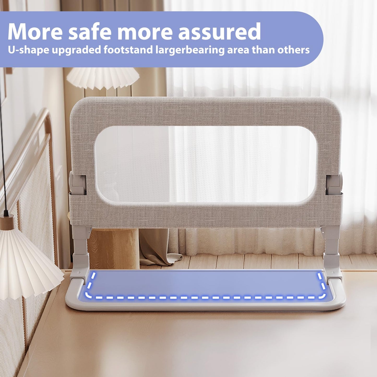 Baby Bed Rails Guard for Toddlers - 32" Toddler Bed Rail for Queen Full King Twin Crib Bunk Size Bed Adjustable Heights & Foldable Portable Bedrail Extra Tall Child Safety Side Railing Guards for Kids
