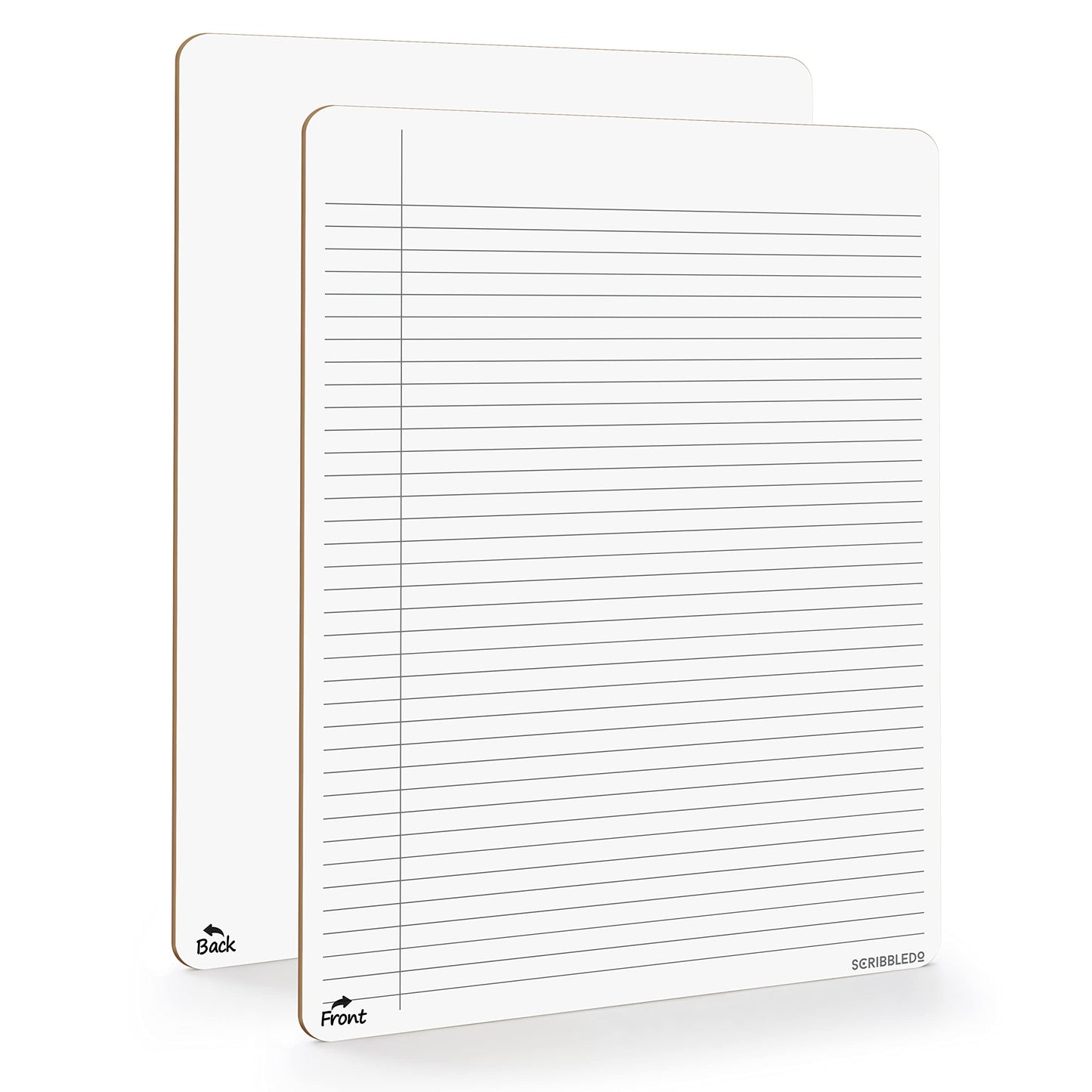 Scribbledo Dry Erase Notebook College Ruled Lined Board 9"x12" Reusable Lined Erasable Ruled Writing Note Pad Lapboard, Blank Whiteboard on Reverse