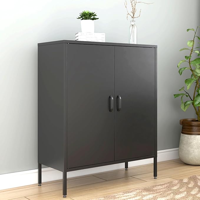 Bevivog Metal Locker Storage Cabinet, Home Office Metal Storage Cabinet Small